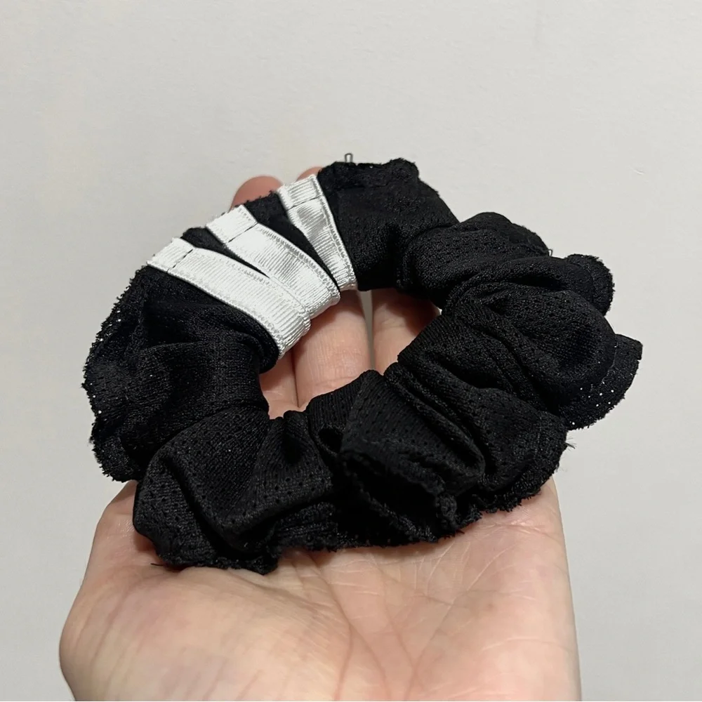 Adidas three stripes reworked handmade hair scrunchie